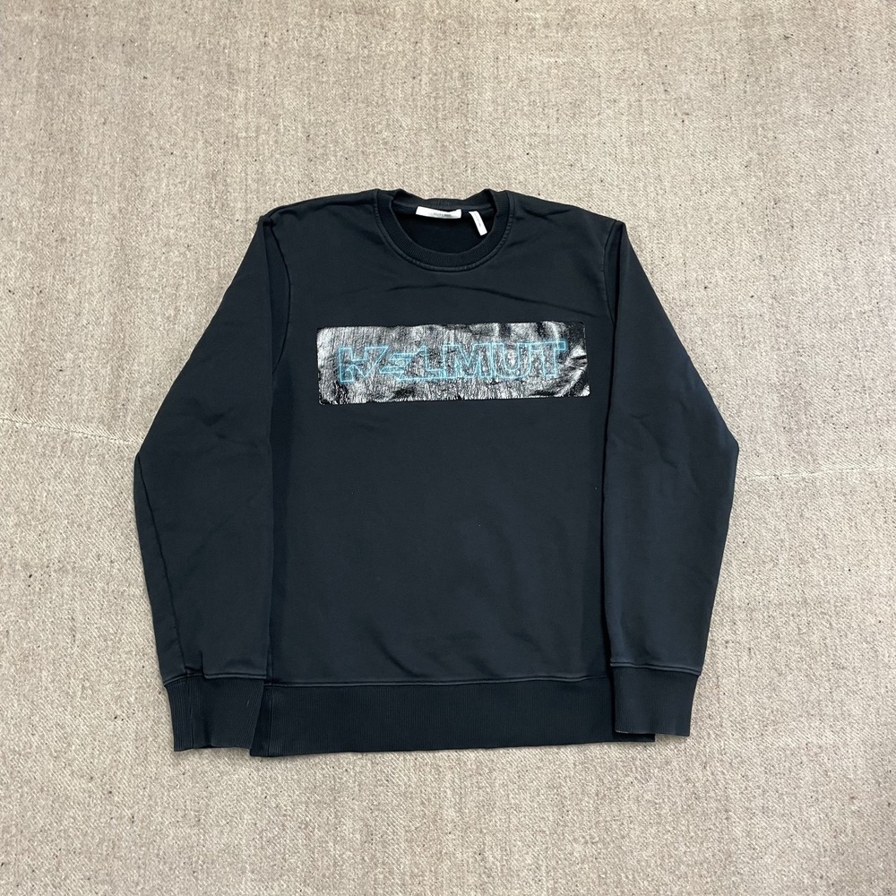 Pigeon Logo Sweatshirt Men Medium Black Modern HELMUT‎ LANG